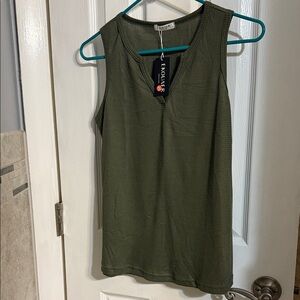 Khaki Green Tank Top by Enoval
